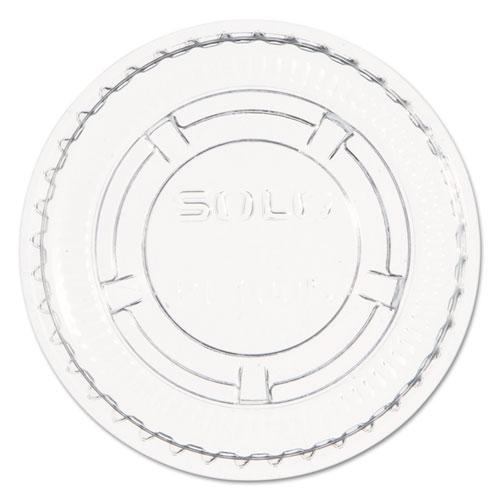 Portion/Souffle Cup Lids, Fits 0.5 oz to 1 oz Cups, PET, Clear, 125 Pack, 20 Packs/Carton. Picture 1