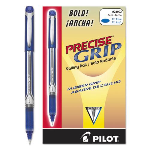 Precise Grip Roller Ball Pen, Stick, Bold 1 mm, Blue Ink, Blue Barrel. Picture 3