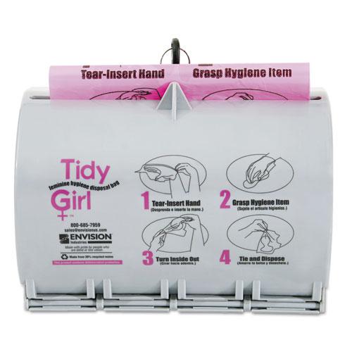 Plastic Feminine Hygiene Disposal Bag Dispenser, Gray. Picture 1