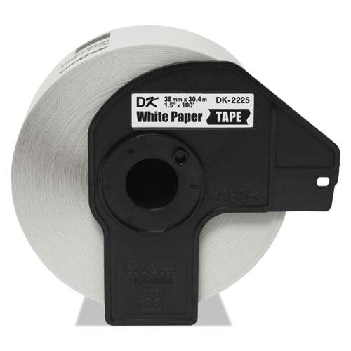Continuous Paper Label Tape, 1.5" x 100 ft, Black/White. Picture 2