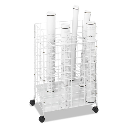 Wire Roll Files, 24 Compartments, 21w x 14.25d x 31.75h, White. Picture 1