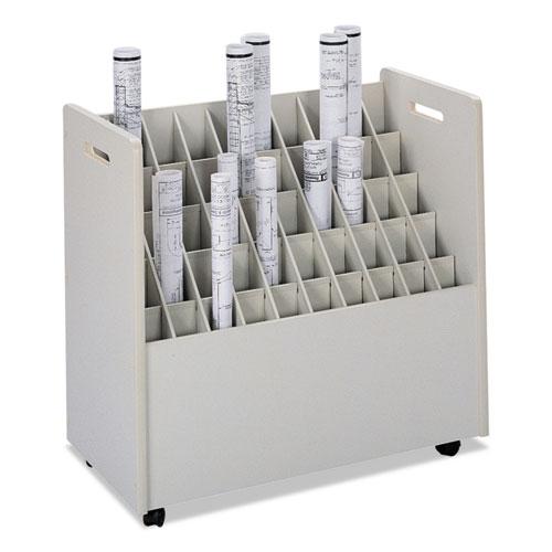 Laminate Mobile Roll Files, 50 Compartments, 30.25w x 15.75d x 29.25h, Putty. Picture 1