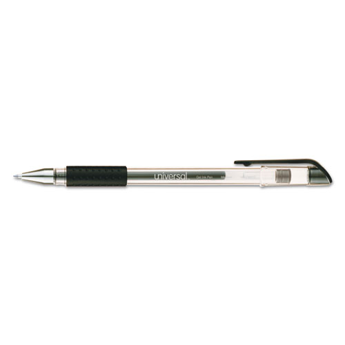 Comfort Grip Gel Pen, Stick, Medium 0.7 mm, Black Ink, Clear Barrel, Dozen. The main picture.
