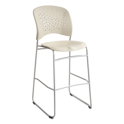 Rêve Series Bistro Chair, Molded Plastic Back/Seat, Steel Frame, Latte. The main picture.