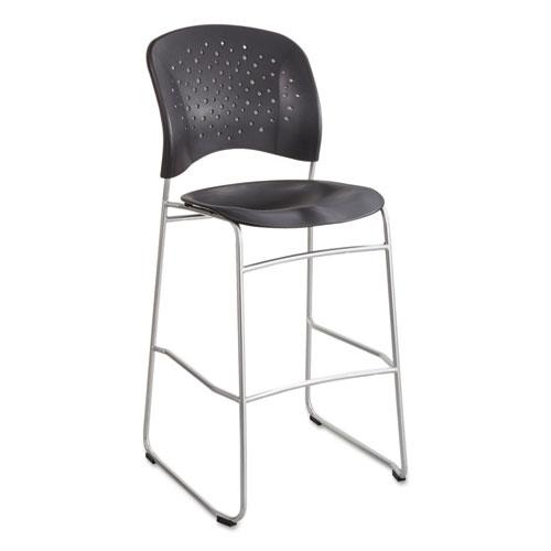 Reve Bistro Chair, Supports Up to 250 lb, 31" Seat Height, Black Seat, Black Back, Silver Base. Picture 1