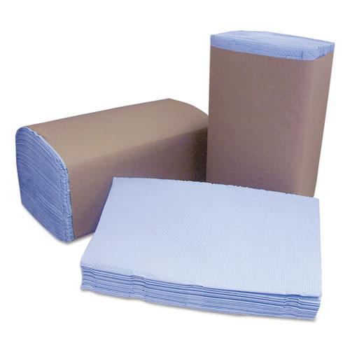 Tuff-Job Windshield Towels, 2-Ply, 9.25 x 10.25, Blue, 168/Pack, 12 Packs/Carton. Picture 1