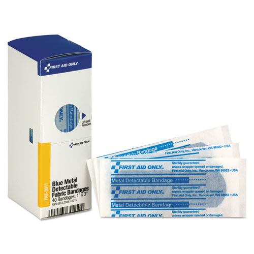 Refill for SmartCompliance General Cabinet, Blue Metal Detectable Bandages, 1 x 3, 40/Box. Picture 1
