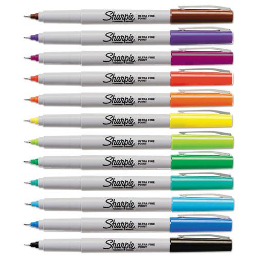Ultra Fine Tip Permanent Marker, Ultra-Fine Needle Tip, Assorted Colors, Dozen. Picture 3