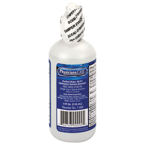 Refill for SmartCompliance General Business Cabinet, 4 oz Eyewash Bottle. Picture 1