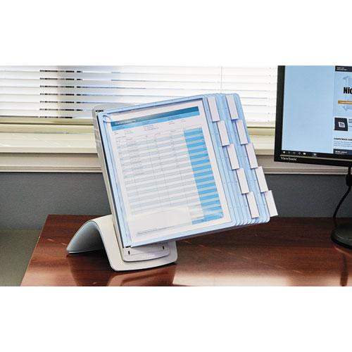 SHERPA Style Desk-Mount Reference System, 10 Panel, 20 Sheet Capacity, Blue/Gray. Picture 10