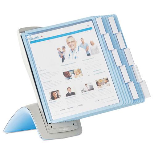 SHERPA Style Desk-Mount Reference System, 10 Panel, 20 Sheet Capacity, Blue/Gray. Picture 4