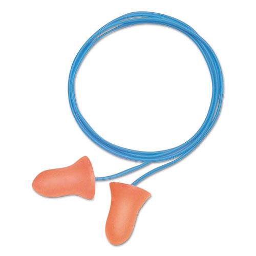MAXIMUM Single-Use Earplugs, Corded, 33NRR, Coral, 100 Pairs. Picture 1