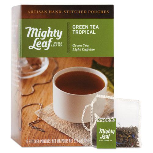 Whole Leaf Tea Pouches, Green Tea Tropical, 15/Box. Picture 1