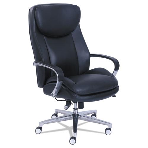 Commercial 2000 Big/Tall Executive Chair, Lumbar, Supports 400 lb, 20.25" to 23.25" Seat Height, Black Seat/Back, Silver Base. The main picture.