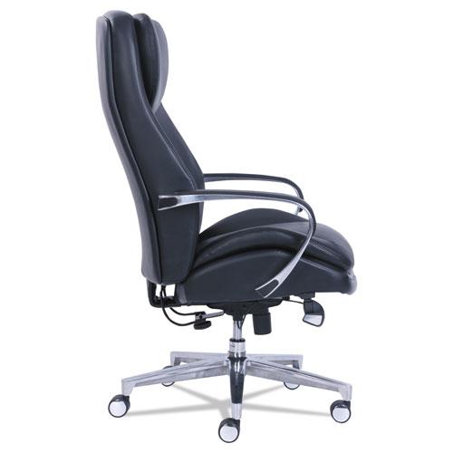 Commercial 2000 Big/Tall Executive Chair, Lumbar, Supports 400 lb, 20.25" to 23.25" Seat Height, Black Seat/Back, Silver Base. Picture 5