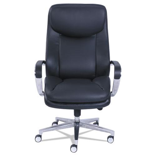 Commercial 2000 Big/Tall Executive Chair, Supports Up to 400 lb, 20.5" to 23.5" Seat Height, Black Seat/Back, Silver Base. Picture 2