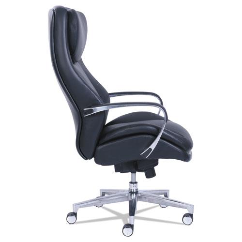 Commercial 2000 Big/Tall Executive Chair, Supports Up to 400 lb, 20.5" to 23.5" Seat Height, Black Seat/Back, Silver Base. Picture 3