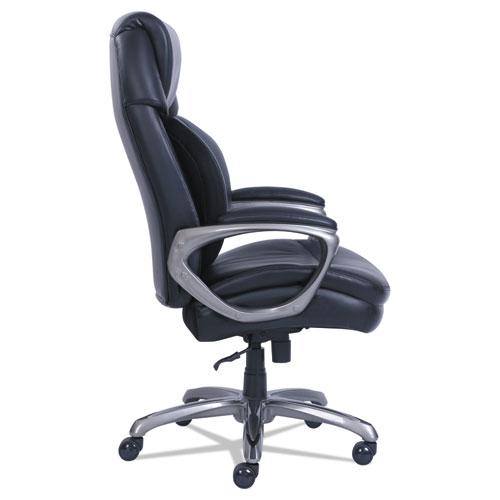 Cosset Big and Tall Executive Chair, Supports Up to 400 lb, 19" to 22" Seat Height, Black Seat/Back, Slate Base. Picture 5