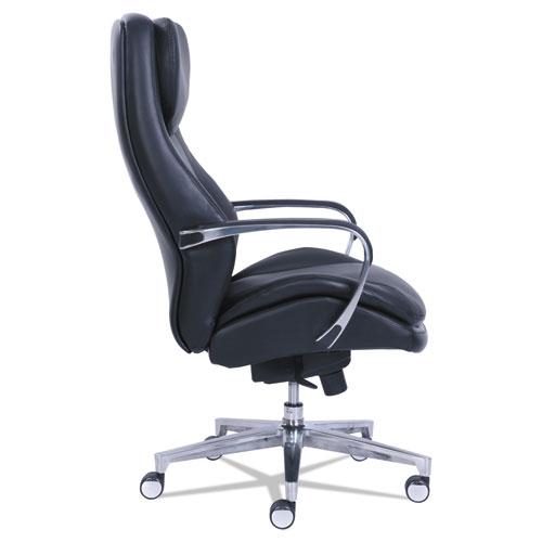 Commercial 2000 High-Back Executive Chair, Supports Up to 300 lb, 20.25" to 23.25" Seat Height, Black Seat/Back, Silver Base. Picture 3