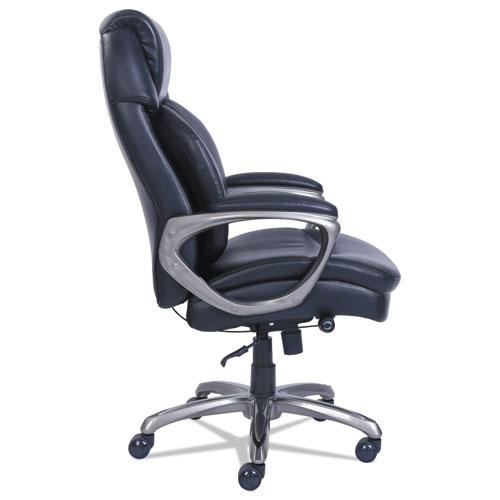 Cosset High-Back Executive Chair, Supports Up to 275 lb, 18.75" to 21.75" Seat Height, Black Seat/Back, Slate Base. Picture 5