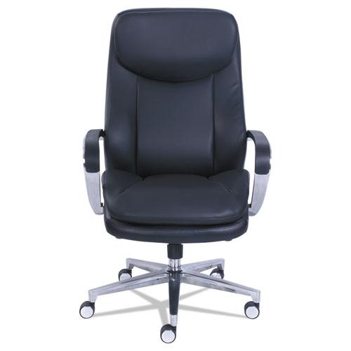 Commercial 2000 High-Back Executive Chair, Supports Up to 300 lb, 20.25" to 23.25" Seat Height, Black Seat/Back, Silver Base. Picture 2