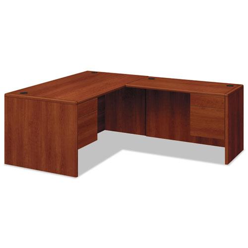 10700 Series "L" Workstation Desk with Three-Quarter Height Pedestal on Left, 66" x 30" x 29.5", Cognac. Picture 2