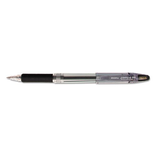 Jimnie Gel Pen, Stick, Medium 0.7 mm, Black Ink, Smoke Barrel, 12/Pack. The main picture.