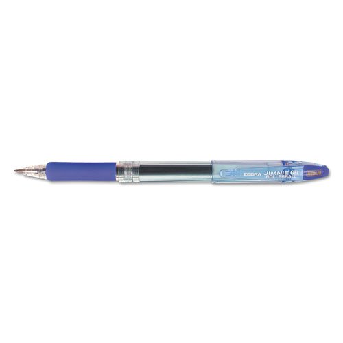 Jimnie Gel Pen, Stick, Medium 0.7 mm, Blue Ink, Clear/Blue Barrel, 12/Pack. Picture 1