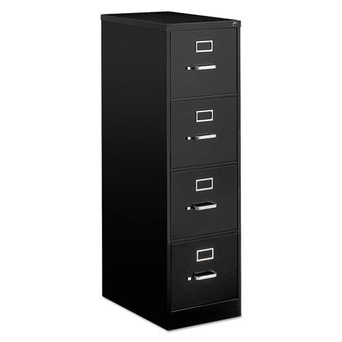 Economy Vertical File, 4 Letter-Size File Drawers, Black, 15" x 25" x 52". Picture 1