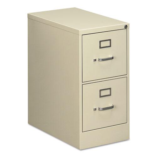 Two-Drawer Economy Vertical File, 2 Letter-Size File Drawers, Putty, 15" x 25" x 28.38". Picture 1