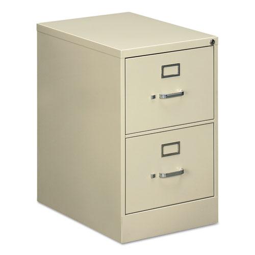 Two-Drawer Economy Vertical File, 2 Legal-Size File Drawers, Putty, 18" x 25" x 28.38". Picture 1