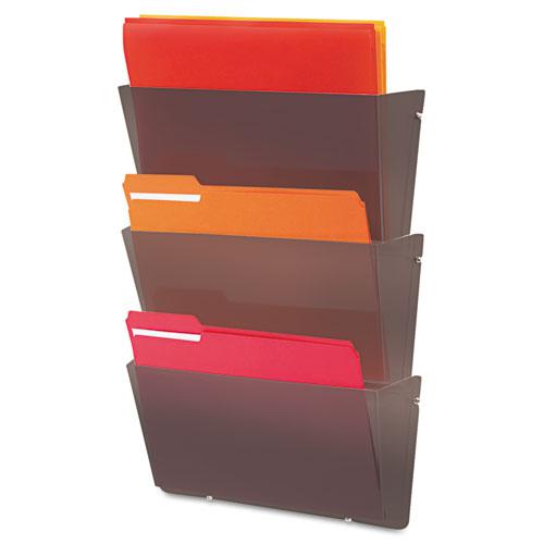 Unbreakable DocuPocket Wall File, Legal Size, 17.5" x 3" x 6.5", Smoke. Picture 2