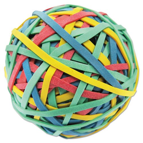 Rubber Band Ball, 3" Diameter, Size 32, Assorted Colors, 260/Pack. Picture 1