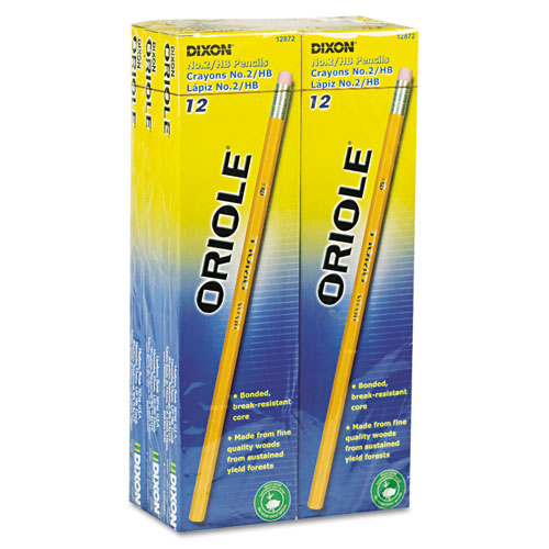 Oriole Pencil Value Pack, HB (#2), Black Lead, Yellow Barrel, 72/Pack. Picture 2