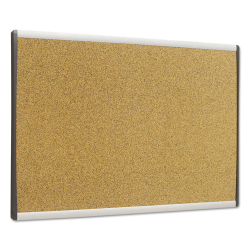 ARC Frame Cubicle Cork Board, 24 x 14, Tan Surface, Silver Aluminum Frame. Picture 2