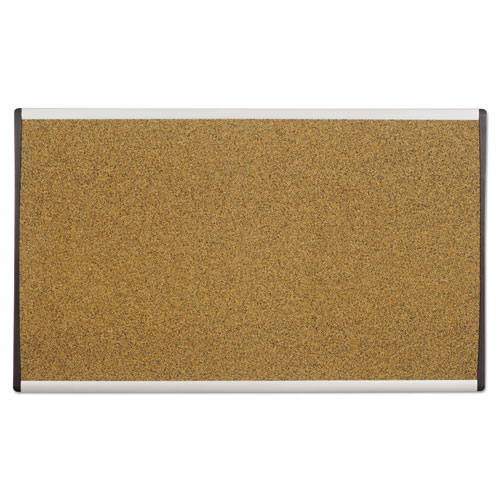 ARC Frame Cubicle Cork Board, 24 x 14, Tan Surface, Silver Aluminum Frame. Picture 1