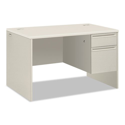 38000 Series Right Pedestal Desk, 48" x 30" x 30", Light Gray/Silver. Picture 1