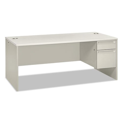 38000 Series Right Pedestal Desk, 72" x 36" x 30", Light Gray/Silver. Picture 1