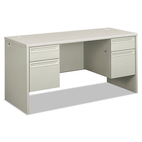 38000 Series Kneespace Credenza, 60w x 24d x 29.5h, Silver Mesh/Light Gray. Picture 1