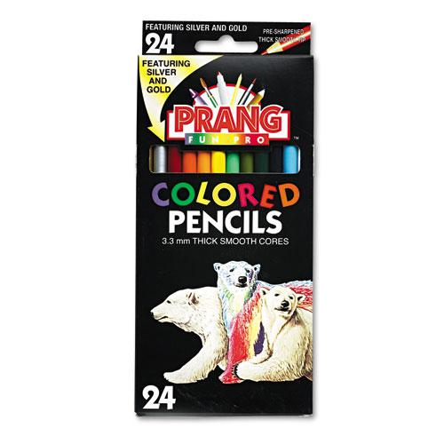Colored Pencil Sets, 3.3 mm, 2B, Assorted Lead and Barrel Colors, 24/Pack. Picture 1