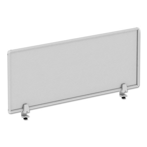 Polycarbonate Privacy Panel, 47w x 0.5d x 18h, Silver/Clear. Picture 1