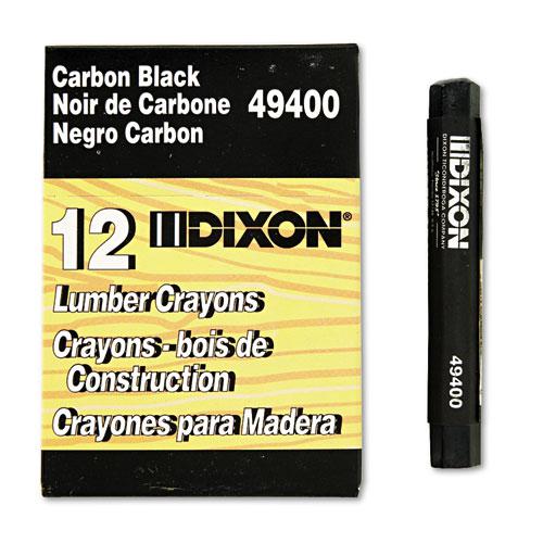 Lumber Crayons, 4.5 x 0.5, Carbon Black, Dozen. The main picture.