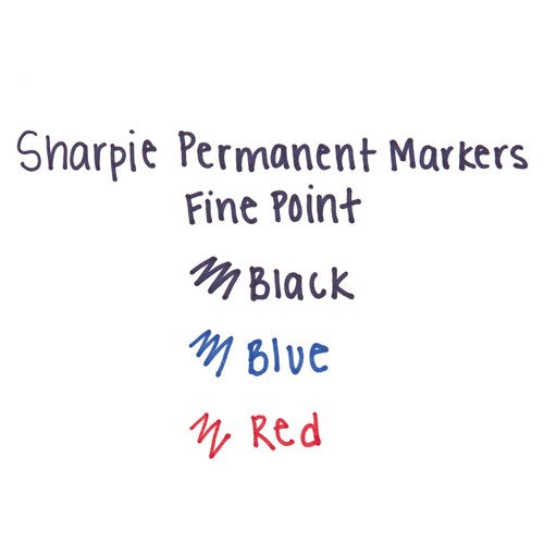 Retractable Permanent Marker, Fine Bullet Tip, Blue. Picture 4
