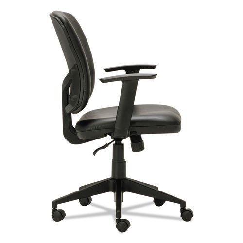 Alera Everyday Task Office Chair, Bonded Leather Seat/Back, Supports Up to 275 lb, 17.6" to 21.5" Seat Height, Black. Picture 3