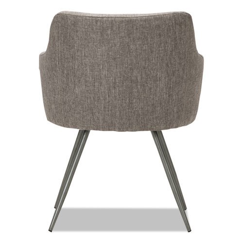 Alera Captain Series Guest Chair, 23.8" x 24.6" x 30.1", Gray Tweed Seat, Gray Tweed Back, Chrome Base. Picture 4