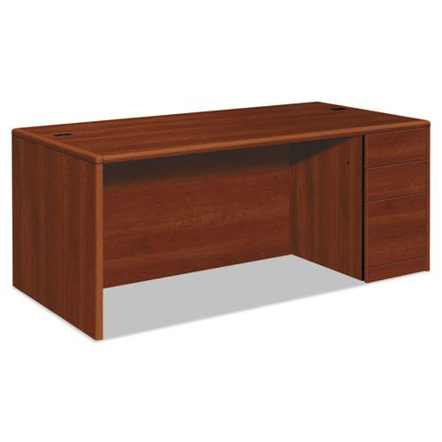 10700 Series Single Pedestal Desk with Full-Height Pedestal on Right, 72" x 36" x 29.5", Cognac. Picture 1