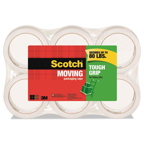Tough Grip Moving Packaging Tape, 3" Core, 1.88" x 54.6 yds, Clear, 6/Pack. Picture 1