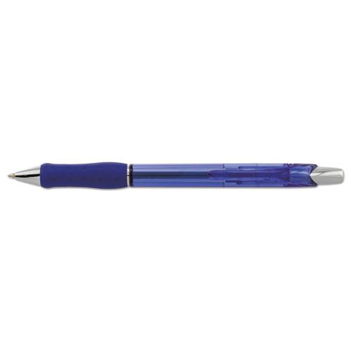 R.S.V.P. Super RT Ballpoint Pen, Retractable, Medium 0.7 mm, Blue Ink, Translucent Blue/Blue Barrel, Dozen. Picture 2