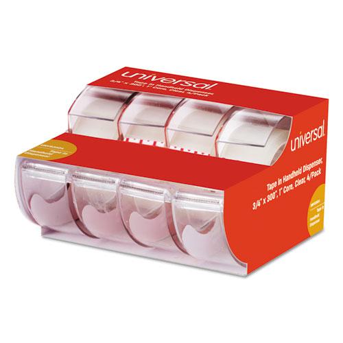Invisible Tape with Handheld Dispenser, 1" Core, 0.75" x 25 ft, Clear, 4/Pack. Picture 2