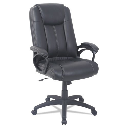 Alera CC Series Executive High Back Bonded Leather Chair, Supports Up to 275 lb, 20.28" to 23.9" Seat Height, Black. The main picture.